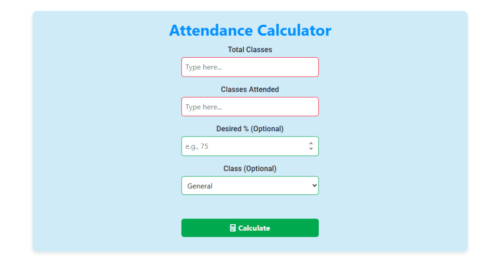 Attendance Calculator