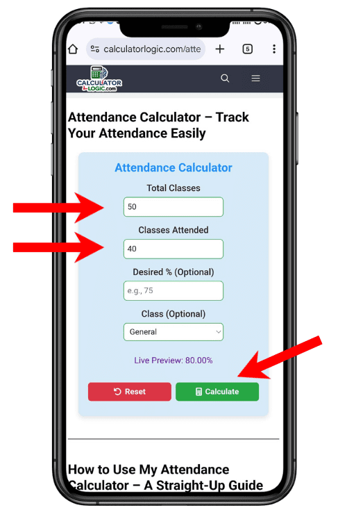 attendance calculator_calculator logic